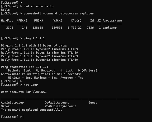 LOLSpoof一个用于欺骗某些 LOLBins 命令行的交互式 Shell-1.png